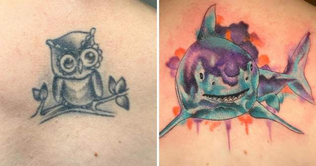 Крутые перекрытия неудачных татуировок