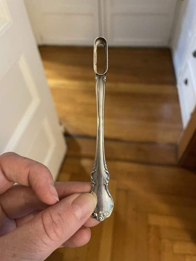Винтажная зубная щётка из серебра со сменной щёточкой
