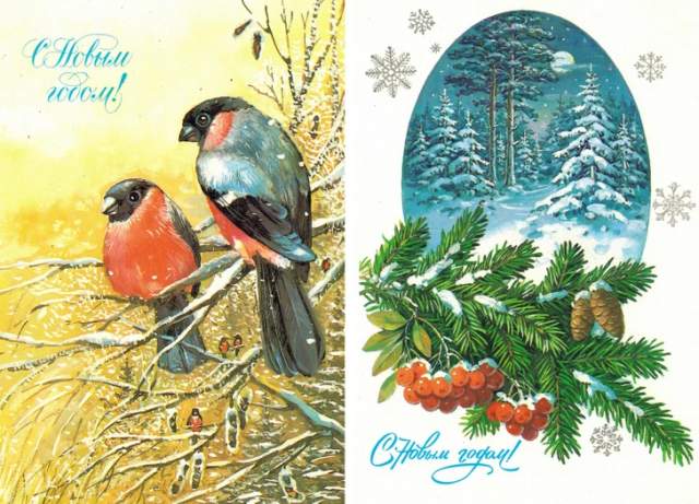 Подборка советских новогодних открыток