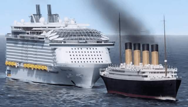 «Титаник» в сравнении с круизным лайнером класса «Оазис»
