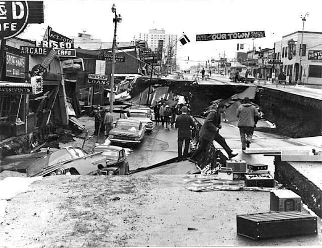 Великое Аляскинское землетрясение — сильнейшие землетрясение в истории США. Аляска, 28 марта 1964 год.