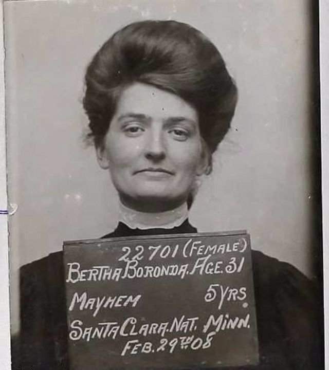Берта Боронда - 5 лет тюрьмы за то, что отрезала половой орган своему мужу за измену. США, 1907 г.