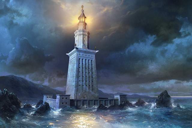 Бонус: рисунок того самого Александрийского маяка — одного из Семи чудес света