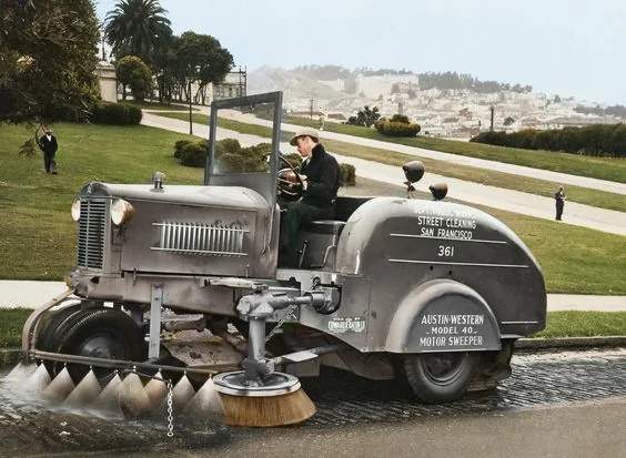 Автомобиль Austin-Western Model 40 Motor Sweeper. США, Сан-Франсиско, 1950 год.