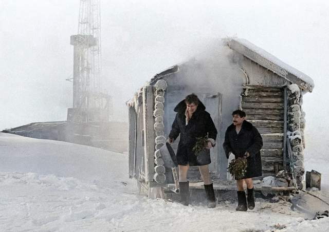 Полевая баня, 1980-е годы.