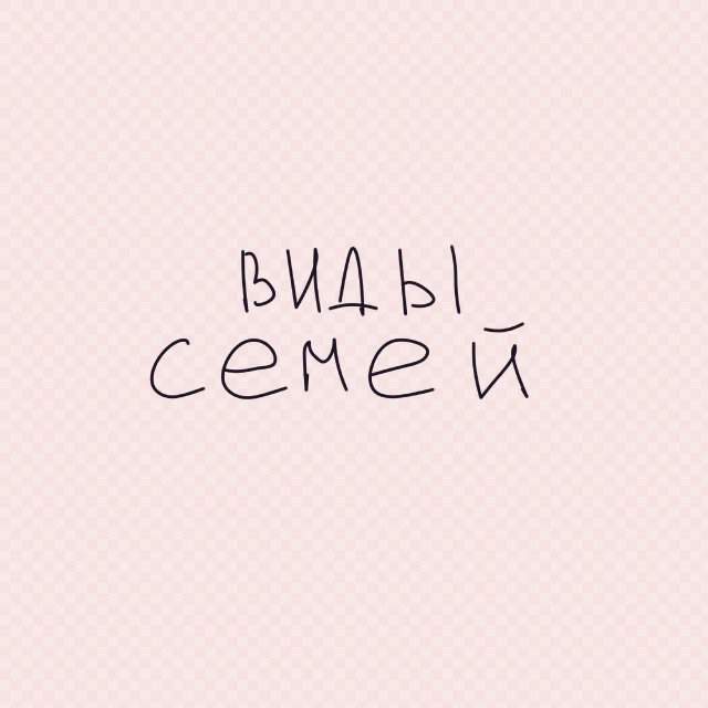 Виды семей