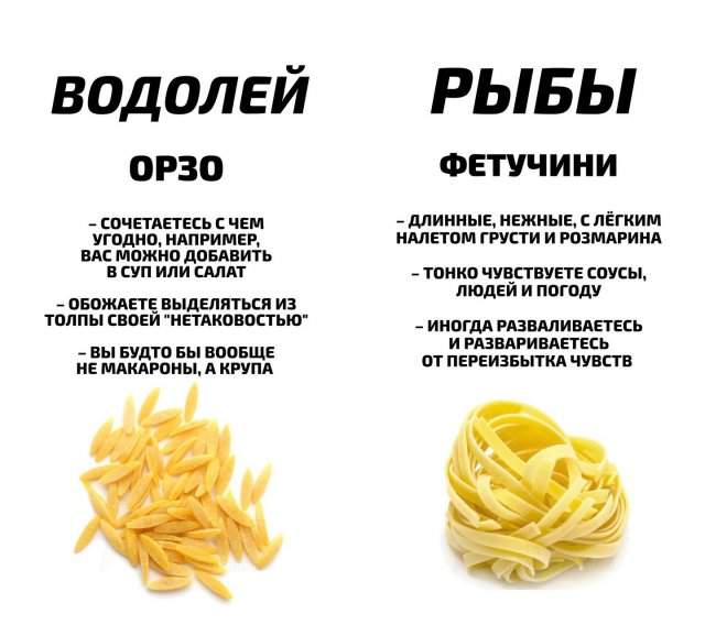 Астрологи рассказали, какой вид макарон подходит каждому знаку зодиака