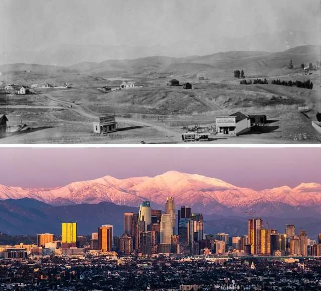 Лос-Анджелес, 1880 против 2019 Лос-Анджелес, 1880 против 2019