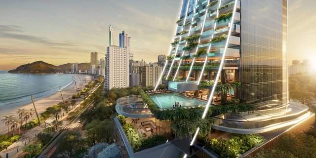 Строящийся жилой небоскреб Senna Tower на побережье Санта-Катарина в Бразилии Строящийся жилой небоскреб Senna Tower на побережье Санта-Катарина в Бразилии