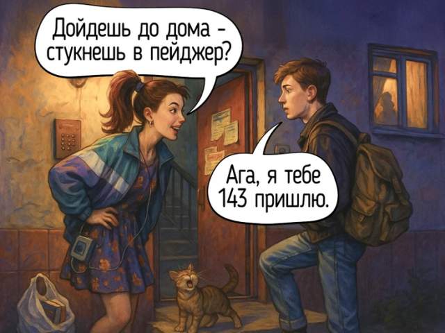 Коды в пейджере заменяли слова — «143» значило «я тебя люблю» Коды в пейджере заменяли слова — «143» значило «я тебя люблю»