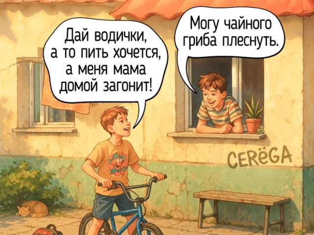 Когда хотелось пить, не бежали в магазин, а просили у друзей Когда хотелось пить, не бежали в магазин, а просили у друзей