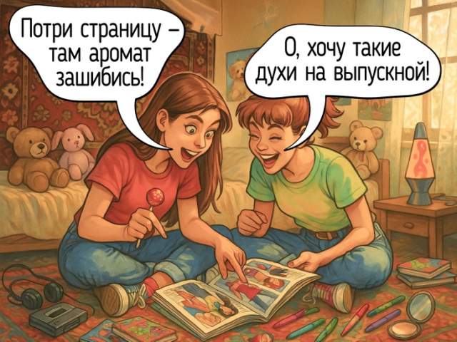 В журналах печатали пробники духов, и это казалось чем-то невероятным В журналах печатали пробники духов, и это казалось чем-то невероятным