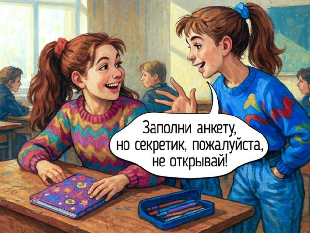 Главным тестом на совместимость было заполнить друг другу анкеты с самыми важными в жизни вопросами Главным тестом на совместимость было заполнить друг другу анкеты с самыми важными в жизни вопросами