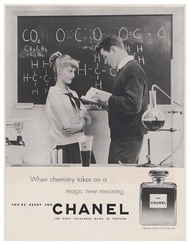 Необычная реклама духов Chanel №5, 1960-е годы