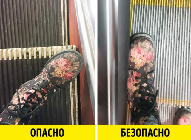 Зачем нужны цветные полосы на ступенях эскалатора? И почему внизу балюстрады эскалатора установлены щетки? Зачем нужны цветные полосы на ступенях эскалатора? И почему внизу балюстрады эскалатора установлены щетки?