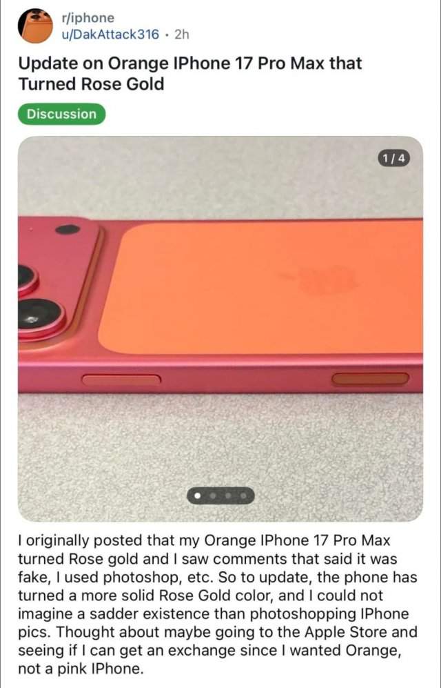 IPhone 17 Pro Max научился менять цвет